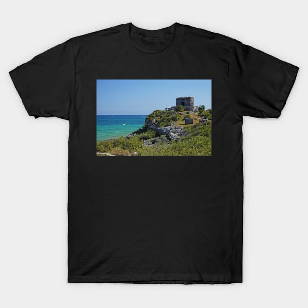 Tulum Mexico Tulum Ruins Ruins on the Ocean T-Shirt by WayneOxfordPh